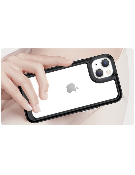 Outer Space Case iPhone 14 Plus kietas dėklas su gelio rėmeliu, juodas