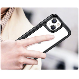 Outer Space Case iPhone 14 Plus kietas dėklas su gelio rėmeliu, juodas
