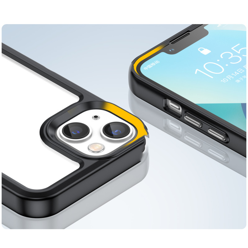 Outer Space Case iPhone 14 Plus kietas dėklas su gelio rėmeliu, juodas