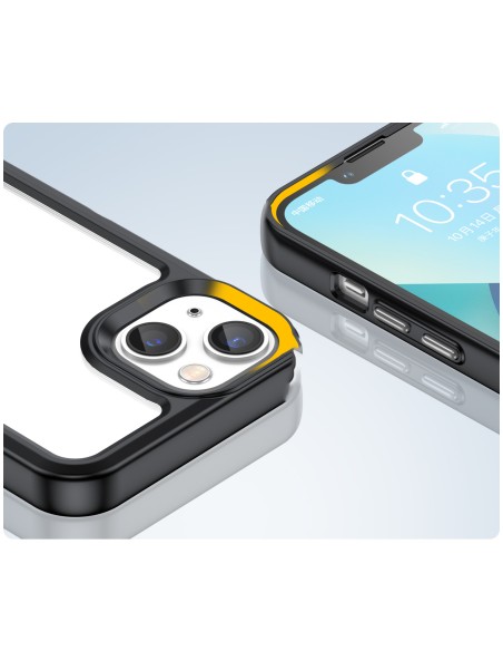 Outer Space Case iPhone 14 Plus kietas dėklas su gelio rėmeliu, juodas