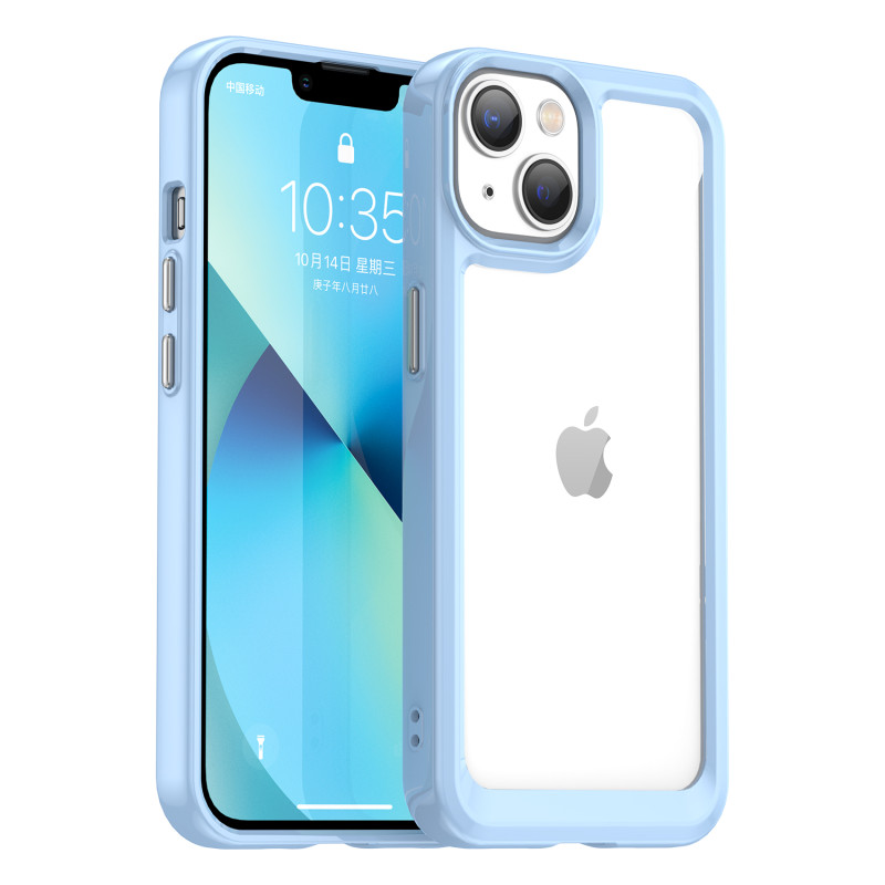 Outer Space Case iPhone 14 Plus kietas dėklas su gelio rėmeliu, mėlynas Outer Space Case iPhone 14 Plus kietas dėklas su gelio rėmeliu, mėlynas