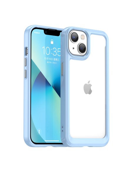 Outer Space Case iPhone 14 Plus kietas dėklas su gelio rėmeliu, mėlynas