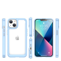 Outer Space Case iPhone 14 Plus kietas dėklas su gelio rėmeliu, mėlynas
