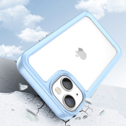 Outer Space Case iPhone 14 Plus kietas dėklas su gelio rėmeliu, mėlynas