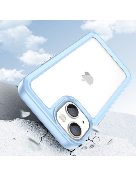 Outer Space Case iPhone 14 Plus kietas dėklas su gelio rėmeliu, mėlynas