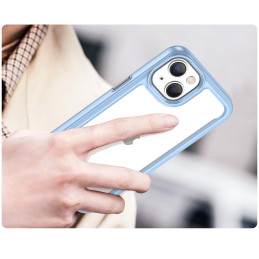 Outer Space Case iPhone 14 Plus kietas dėklas su gelio rėmeliu, mėlynas