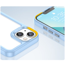 Outer Space Case iPhone 14 Plus kietas dėklas su gelio rėmeliu, mėlynas