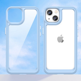 Outer Space Case iPhone 14 Plus kietas dėklas su gelio rėmeliu, mėlynas