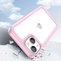Outer Space Case iPhone 14 Plus kietas dėklas su gelio rėmeliu, rožinis