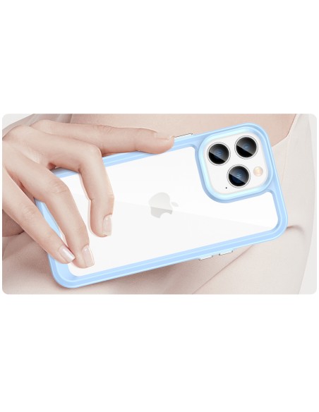 Outer Space Case iPhone 14 Pro kietas dėklas su gelio rėmeliu, mėlynas Outer Space Case iPhone 14 Pro kietas dėklas su gelio rėmeliu, mėlynas