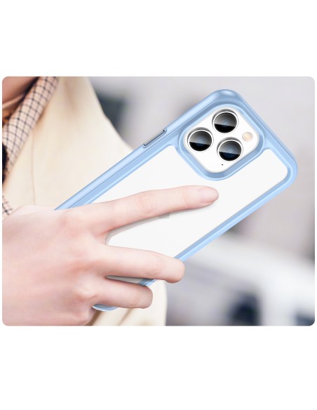 Outer Space Case iPhone 14 Pro kietas dėklas su gelio rėmeliu, mėlynas Outer Space Case iPhone 14 Pro kietas dėklas su gelio rėmeliu, mėlynas