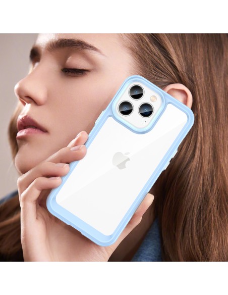 Outer Space Case iPhone 14 Pro kietas dėklas su gelio rėmeliu, mėlynas Outer Space Case iPhone 14 Pro kietas dėklas su gelio rėmeliu, mėlynas
