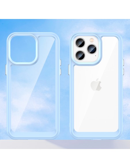 Outer Space Case iPhone 14 Pro kietas dėklas su gelio rėmeliu, mėlynas Outer Space Case iPhone 14 Pro kietas dėklas su gelio rėmeliu, mėlynas