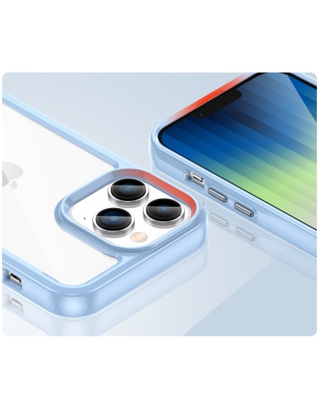 „Outer Space“ dėklas, skirtas iPhone 14 Pro Max, kietas dėklas su gelio rėmeliu, mėlynas