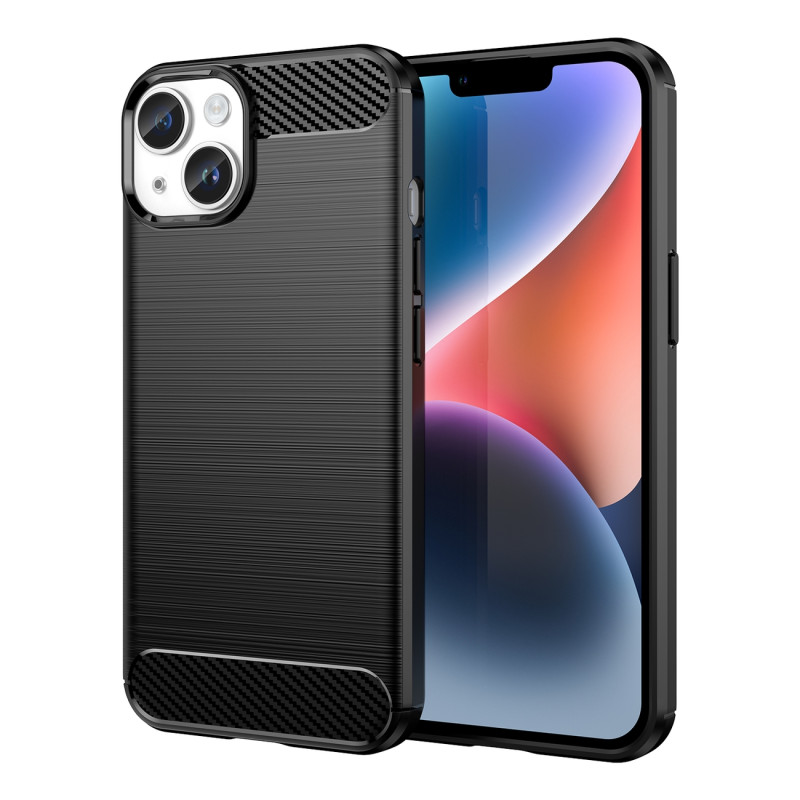Anglies dėklas, skirtas iPhone 14, lankstus gelinis galinis dangtelis, juodas
