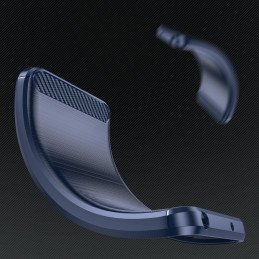 Carbon Case iPhone 14 dėklas, lankstus gelio galinis dangtelis, mėlynas