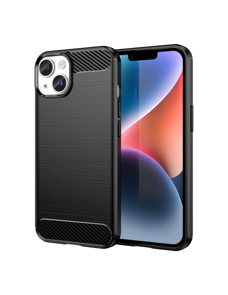 Anglies dėklas, skirtas iPhone 14 Plus, lankstus gelio galinis dangtelis, juodas Anglies dėklas, skirtas iPhone 14 Plus, lankstus gelio galinis dangtelis, juodas