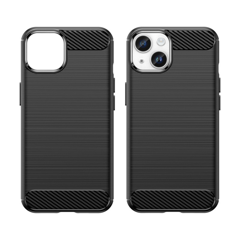 Anglies dėklas, skirtas iPhone 14 Plus, lankstus gelio galinis dangtelis, juodas