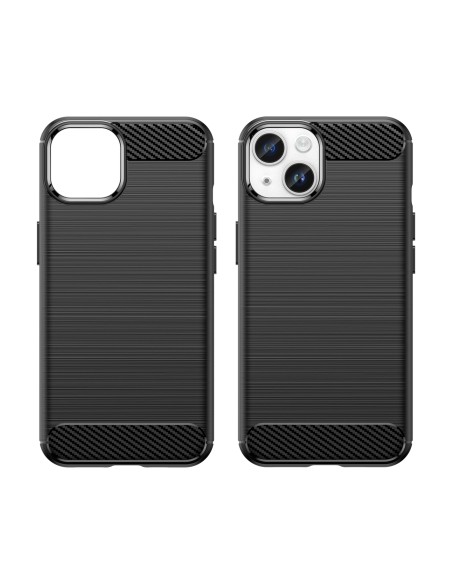 Anglies dėklas, skirtas iPhone 14 Plus, lankstus gelio galinis dangtelis, juodas Anglies dėklas, skirtas iPhone 14 Plus, lankstus gelio galinis dangtelis, juodas