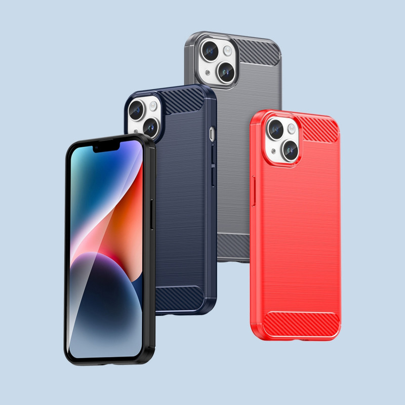 Anglies dėklas, skirtas iPhone 14 Plus, lankstus gelio galinis dangtelis, juodas