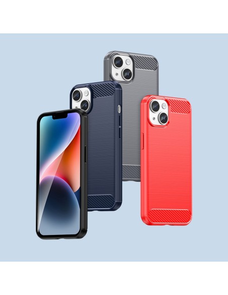Anglies dėklas, skirtas iPhone 14 Plus, lankstus gelio galinis dangtelis, juodas Anglies dėklas, skirtas iPhone 14 Plus, lankstus gelio galinis dangtelis, juodas