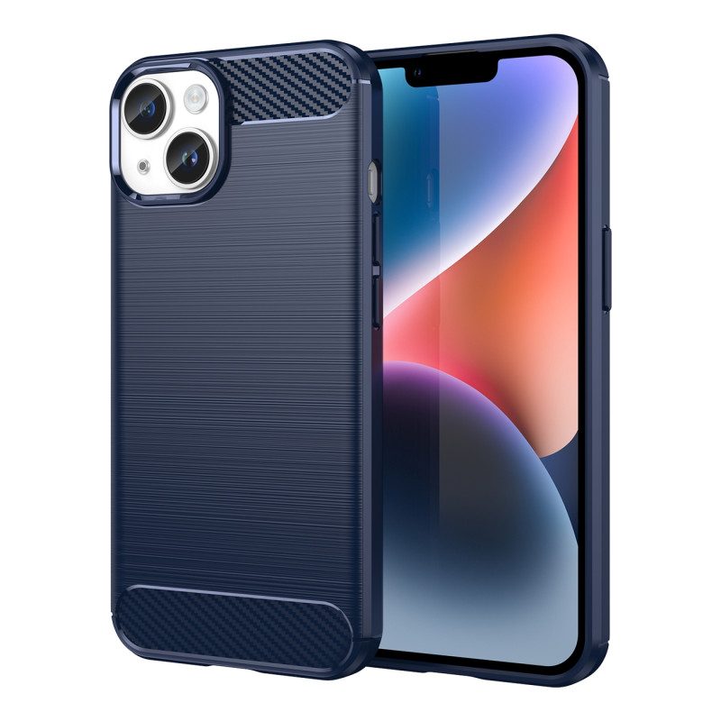 Anglies dėklas iPhone 14 Plus, lankstus gelio dangtelis, mėlynas