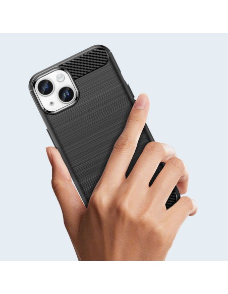 Anglies dėklas iPhone 14 Plus, lankstus gelio dangtelis, mėlynas Anglies dėklas iPhone 14 Plus, lankstus gelio dangtelis, mėlynas