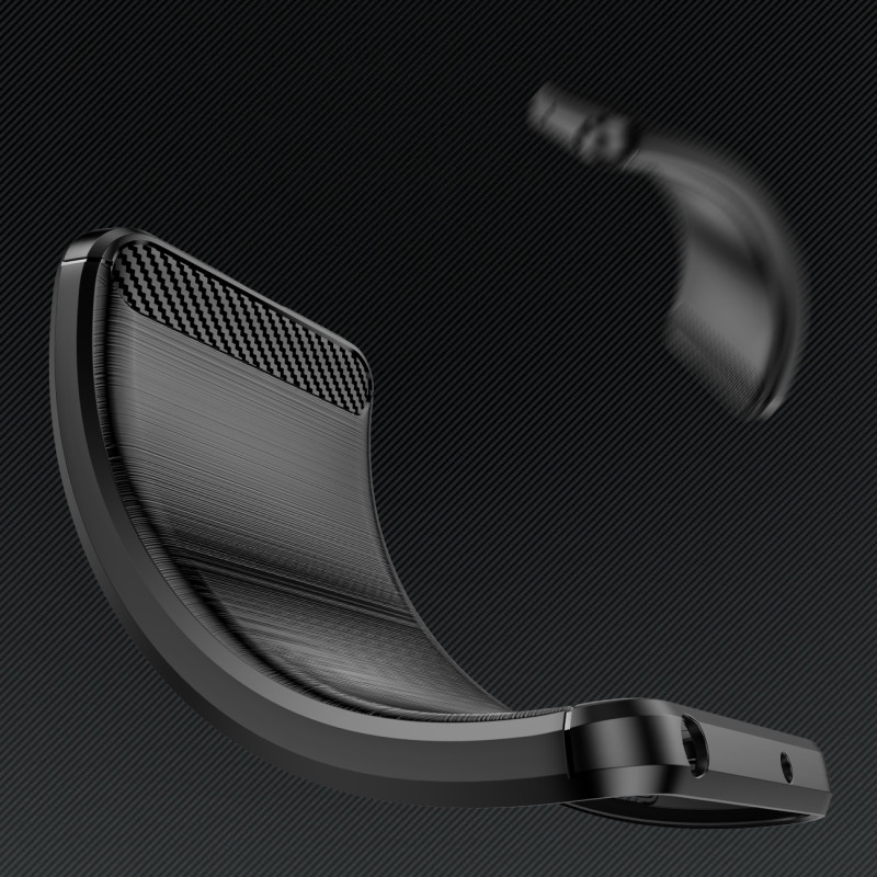 Carbon Case iPhone 14 Pro dėklas, lankstus gelio galinis dangtelis, juodas
