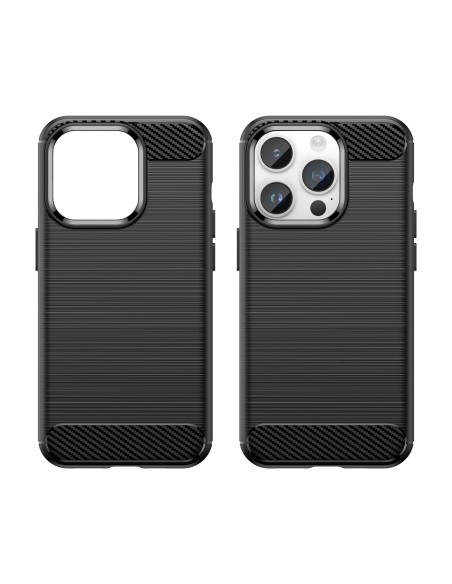 Carbon Case iPhone 14 Pro dėklas, lankstus gelio galinis dangtelis, juodas Carbon Case iPhone 14 Pro dėklas, lankstus gelio galinis dangtelis, juodas