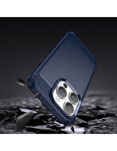 Carbon Case iPhone 14 Pro dėklas, lankstus gelio galinis dangtelis, mėlynas Carbon Case iPhone 14 Pro dėklas, lankstus gelio galinis dangtelis, mėlynas