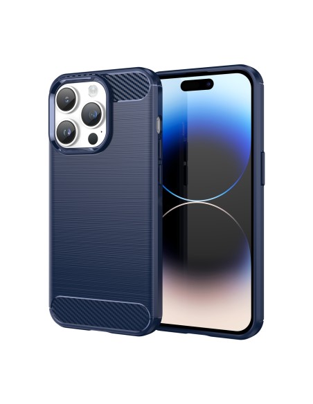 Anglies dėklas, skirtas iPhone 14 Pro Max, lankstus gelio galinis dangtelis, mėlynas Anglies dėklas, skirtas iPhone 14 Pro Max, lankstus gelio galinis dangtelis, mėlynas