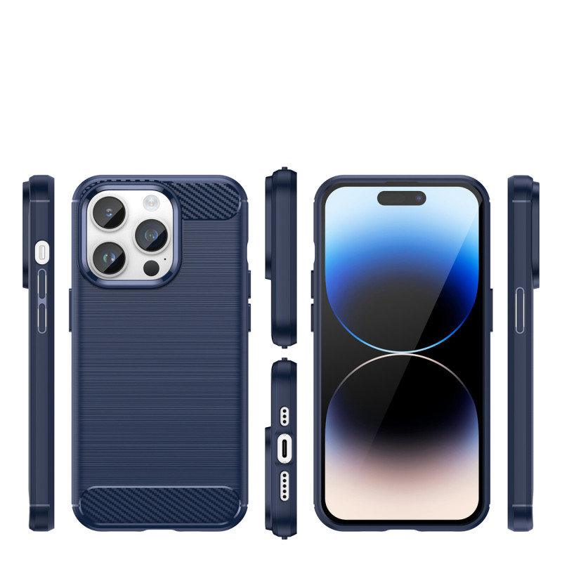 Anglies dėklas, skirtas iPhone 14 Pro Max, lankstus gelio galinis dangtelis, mėlynas