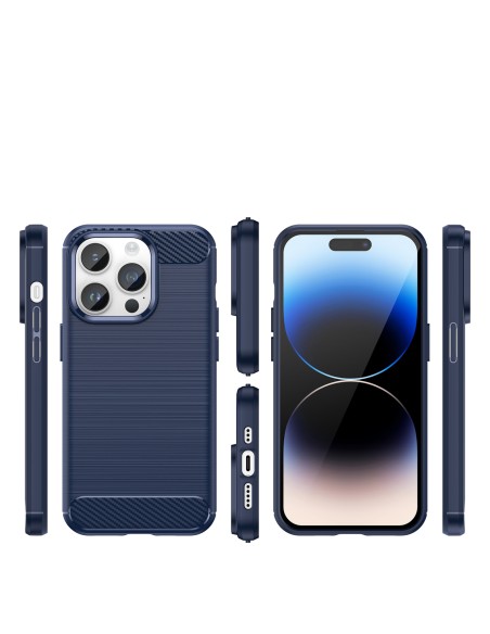 Anglies dėklas, skirtas iPhone 14 Pro Max, lankstus gelio galinis dangtelis, mėlynas Anglies dėklas, skirtas iPhone 14 Pro Max, lankstus gelio galinis dangtelis, mėlynas