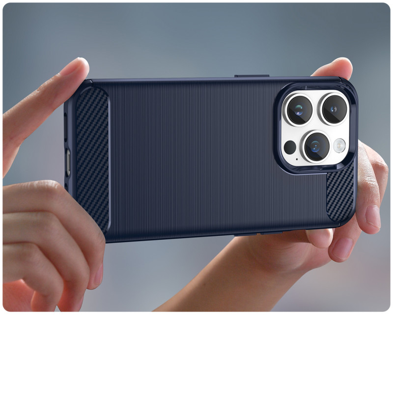 Anglies dėklas, skirtas iPhone 14 Pro Max, lankstus gelio galinis dangtelis, mėlynas