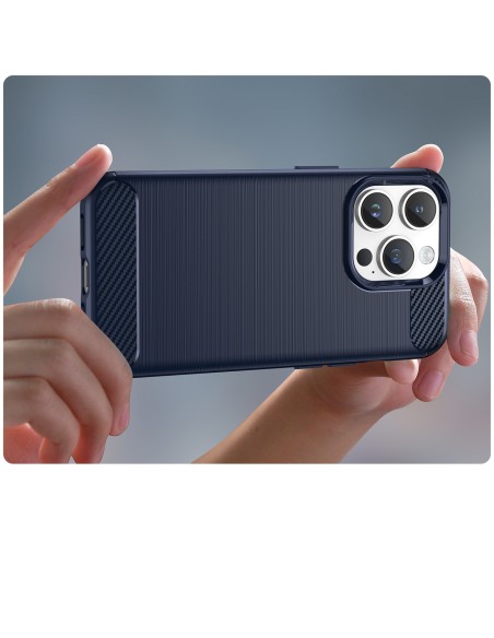 Anglies dėklas, skirtas iPhone 14 Pro Max, lankstus gelio galinis dangtelis, mėlynas Anglies dėklas, skirtas iPhone 14 Pro Max, lankstus gelio galinis dangtelis, mėlynas