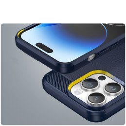 Anglies dėklas, skirtas iPhone 14 Pro Max, lankstus gelio galinis dangtelis, mėlynas