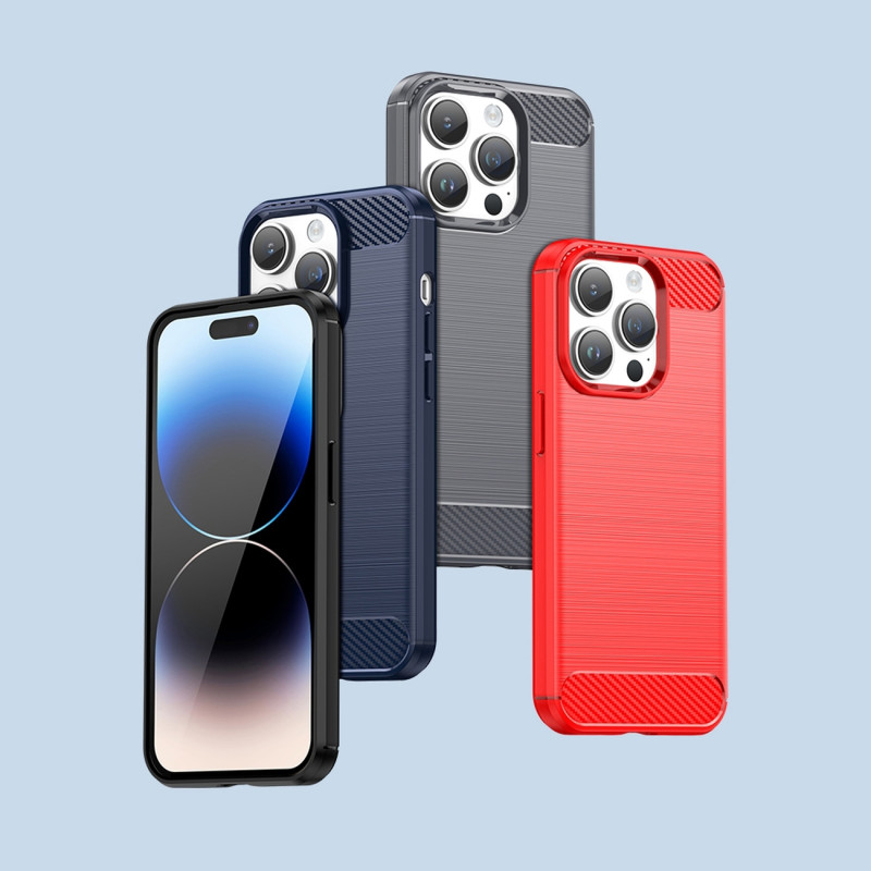 Anglies dėklas, skirtas iPhone 14 Pro Max, lankstus gelio galinis dangtelis, mėlynas