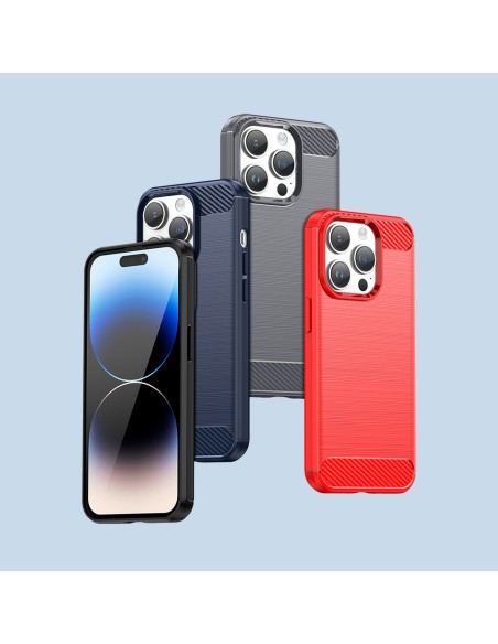 Anglies dėklas, skirtas iPhone 14 Pro Max, lankstus gelio galinis dangtelis, mėlynas Anglies dėklas, skirtas iPhone 14 Pro Max, lankstus gelio galinis dangtelis, mėlynas