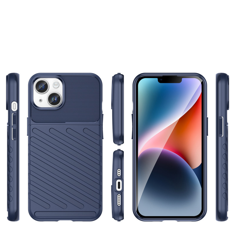 Thunder Case iPhone 14 dėklas, šarvuotas dangtelis, mėlynas