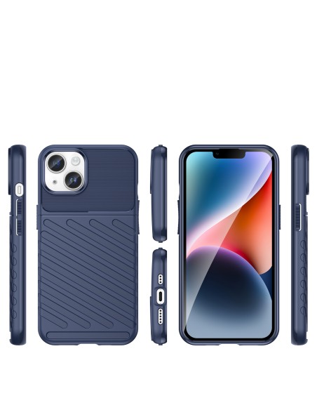 Thunder Case iPhone 14 dėklas, šarvuotas dangtelis, mėlynas Thunder Case iPhone 14 dėklas, šarvuotas dangtelis, mėlynas
