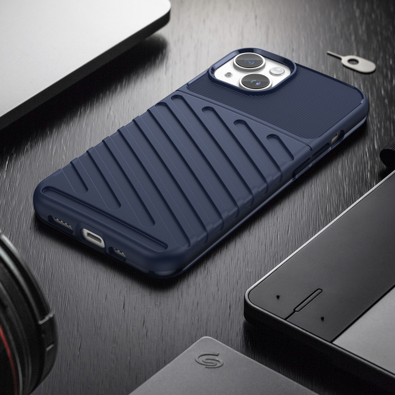 Thunder Case iPhone 14 dėklas, šarvuotas dangtelis, mėlynas