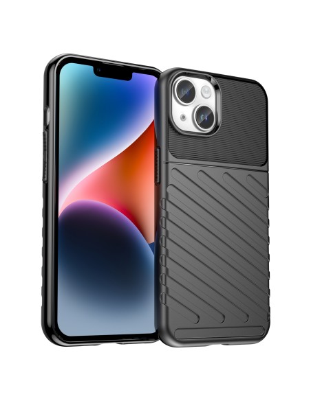 Thunder Case iPhone 14 Plus dėklas, šarvuotas dangtelis, juodas Thunder Case iPhone 14 Plus dėklas, šarvuotas dangtelis, juodas