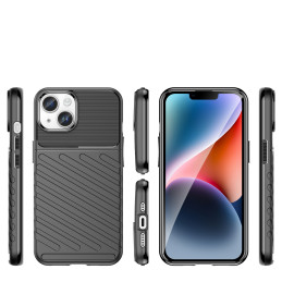 Thunder Case iPhone 14 Plus dėklas, šarvuotas dangtelis, juodas
