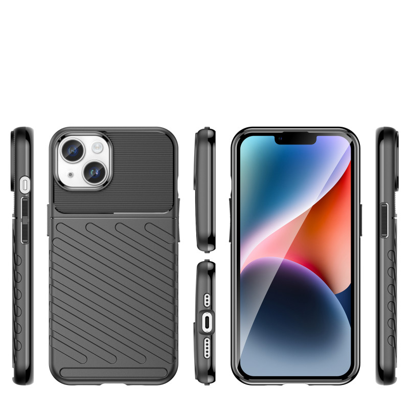 Thunder Case iPhone 14 Plus dėklas, šarvuotas dangtelis, juodas