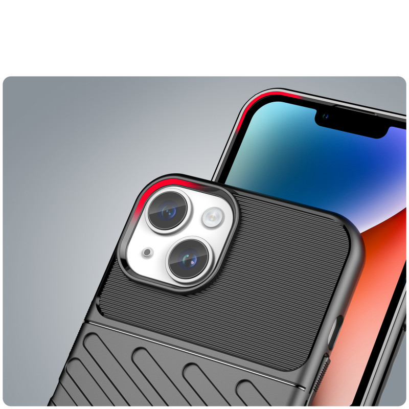 Thunder Case iPhone 14 Plus dėklas, šarvuotas dangtelis, juodas