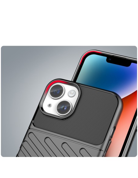 Thunder Case iPhone 14 Plus dėklas, šarvuotas dangtelis, juodas Thunder Case iPhone 14 Plus dėklas, šarvuotas dangtelis, juodas