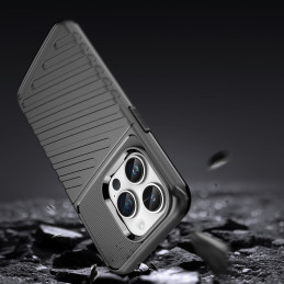 Thunder Case iPhone 14 Pro dėklas, šarvuotas dangtelis, juodas