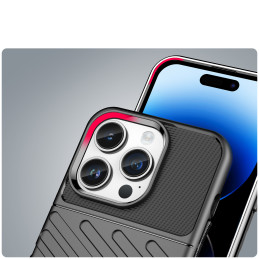 Thunder Case iPhone 14 Pro dėklas, šarvuotas dangtelis, juodas