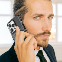 Thunder Case iPhone 14 Pro dėklas, šarvuotas dangtelis, juodas