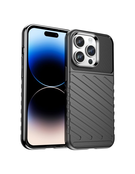 Thunder Case iPhone 14 Pro Max dėklas, šarvuotas dangtelis, juodas Thunder Case iPhone 14 Pro Max dėklas, šarvuotas dangtelis, juodas
